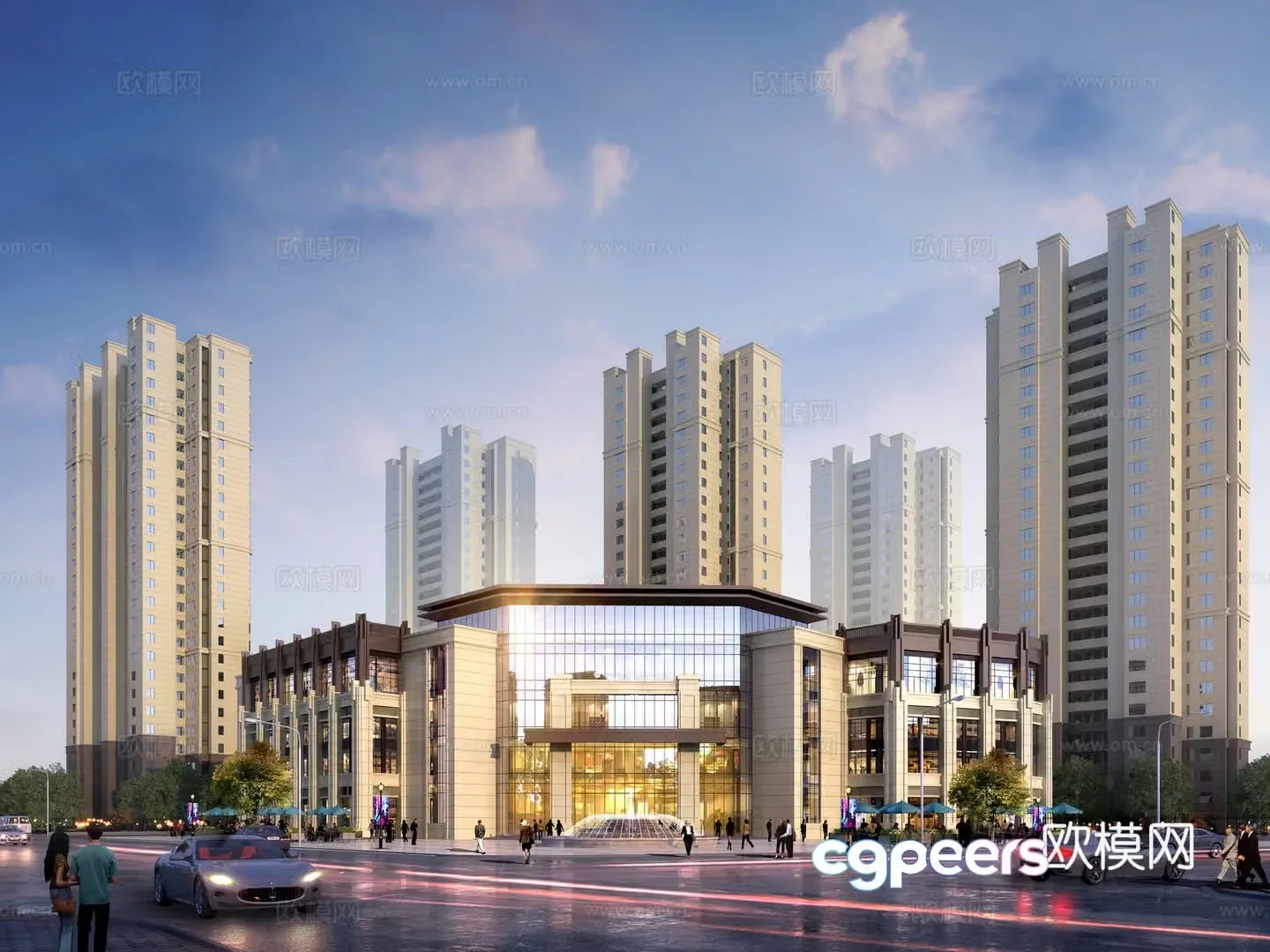 The appearance of the sales office 3D model