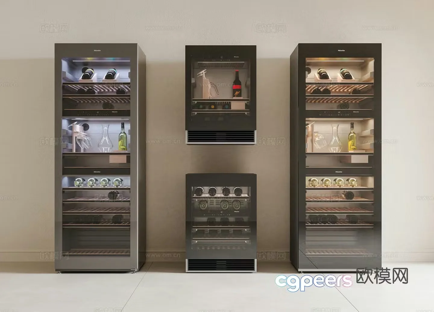 Constant temperature wine cabinet small refrigerator refrigerator wine cabinet beverage cabinet 3D model