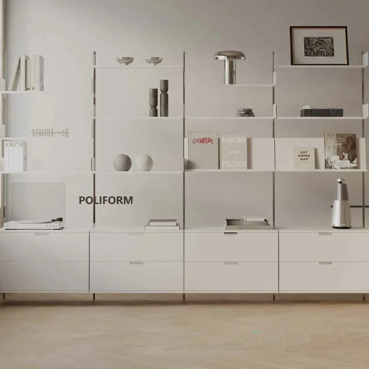 White Shelving Unit 3D Model – 2625 – VRAY Render