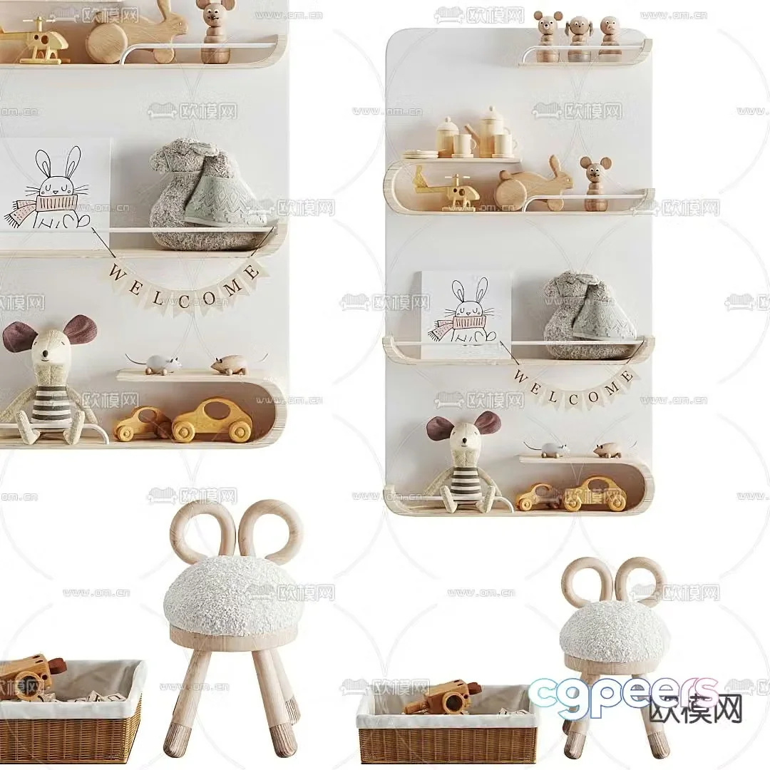 Modern children’s toy cabinet 3d model