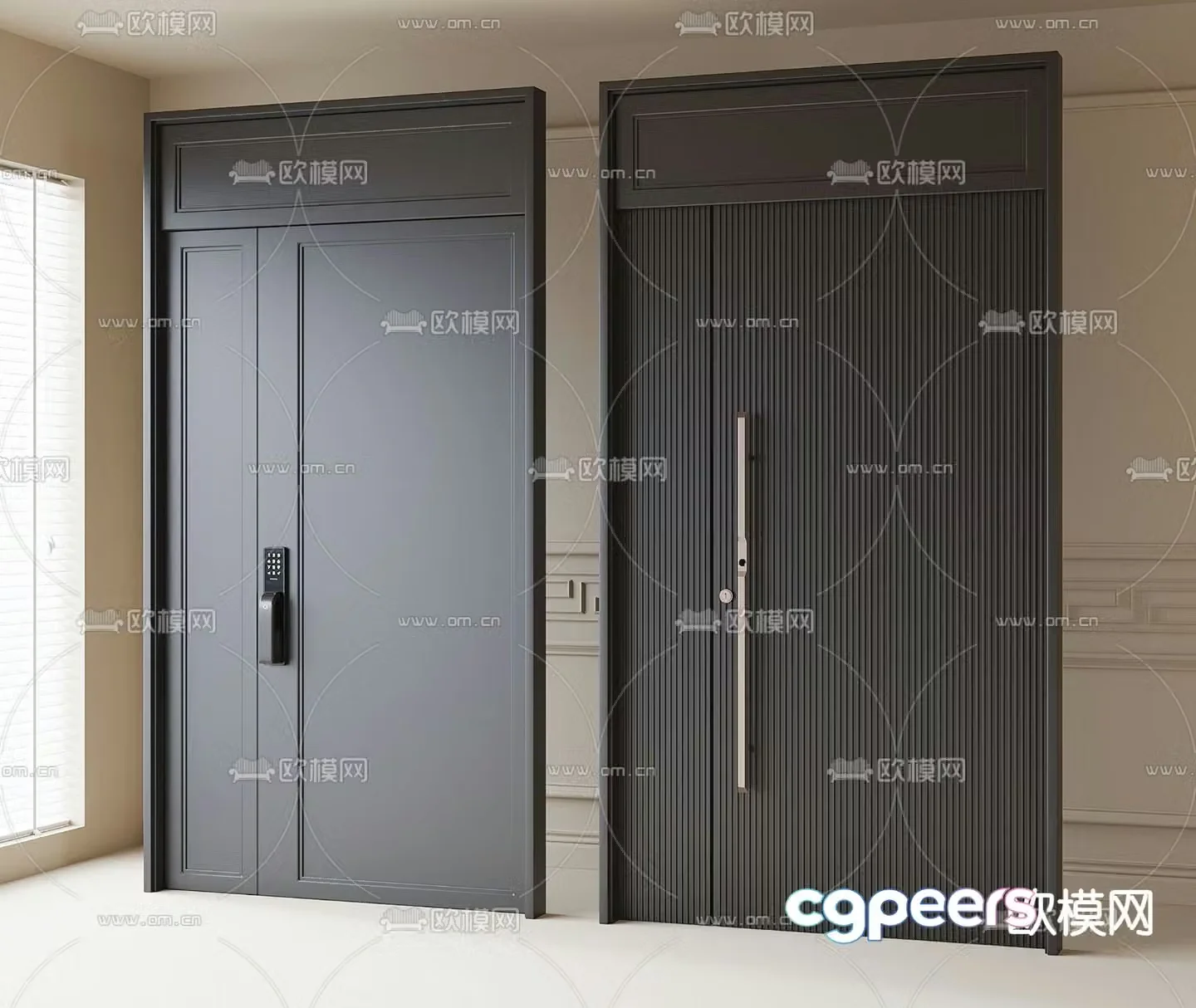 Entry door Security door Password door 3d model