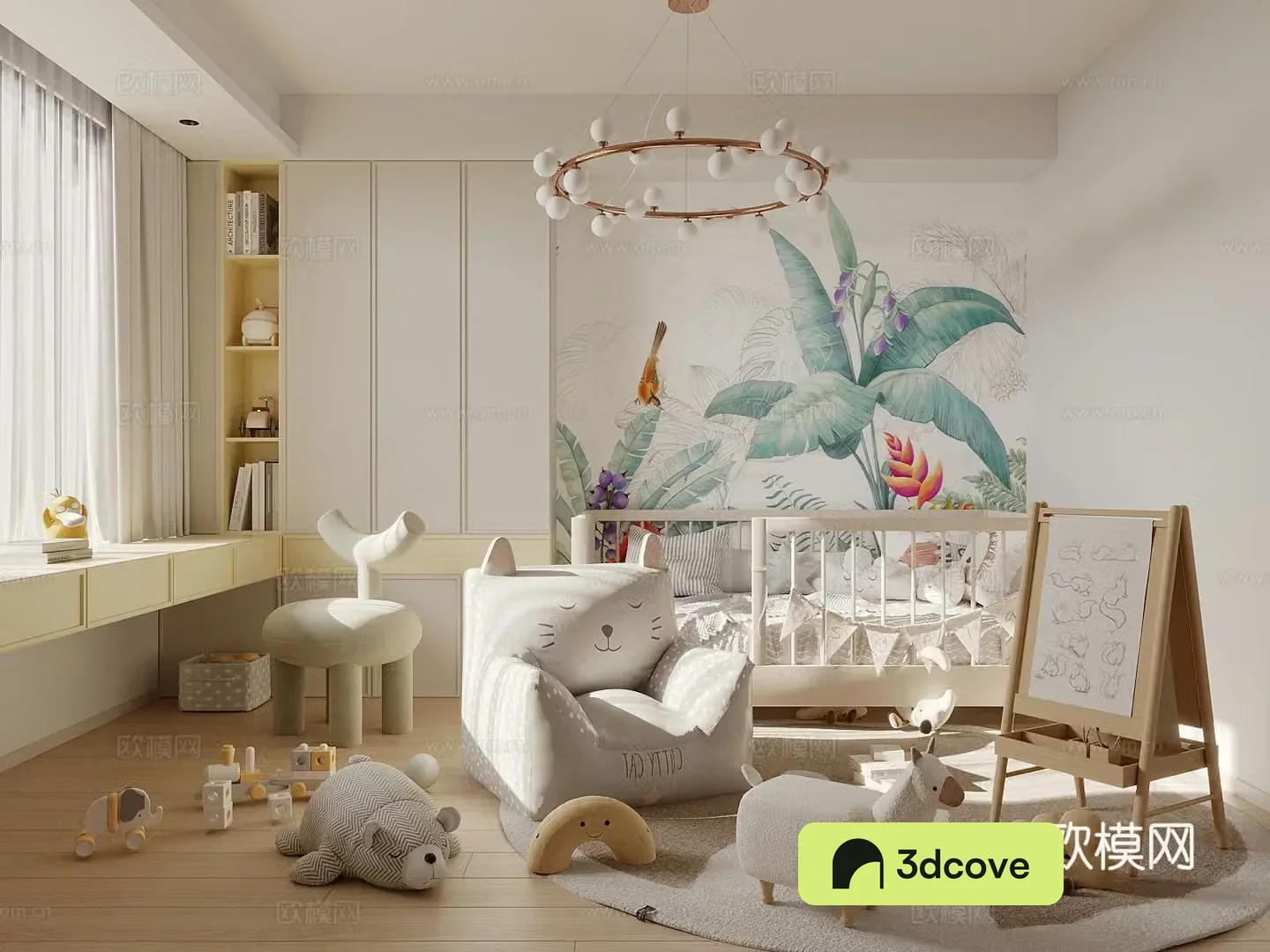 Modern children’s entertainment room Modern children’s entertainment room Children’s storage cabinet Tent Children’s wardrobe