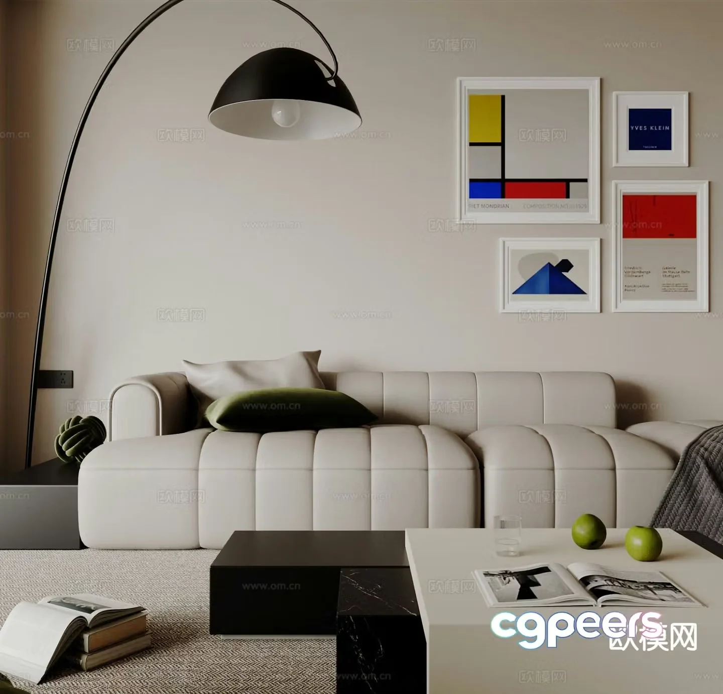 Modern sectional sofa 3d model