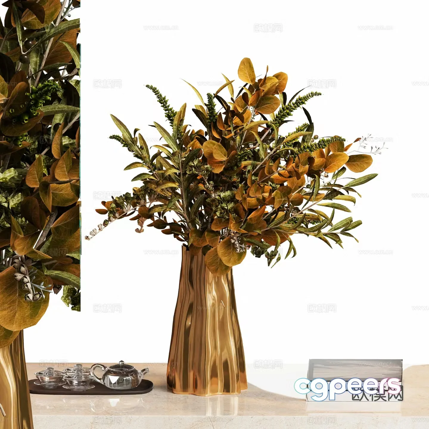 Plant vase potted ornaments 3D model