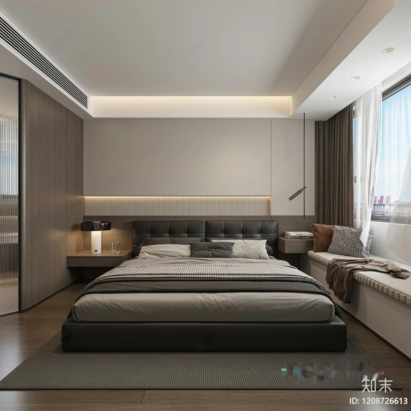 Cozy Modern Bedroom 3D Model – 2402 – VRAY Render