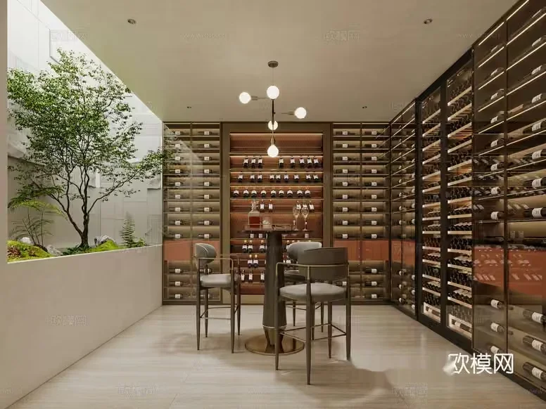 Modern Wine Cellar 3D Model – 6670 – CORONA Render