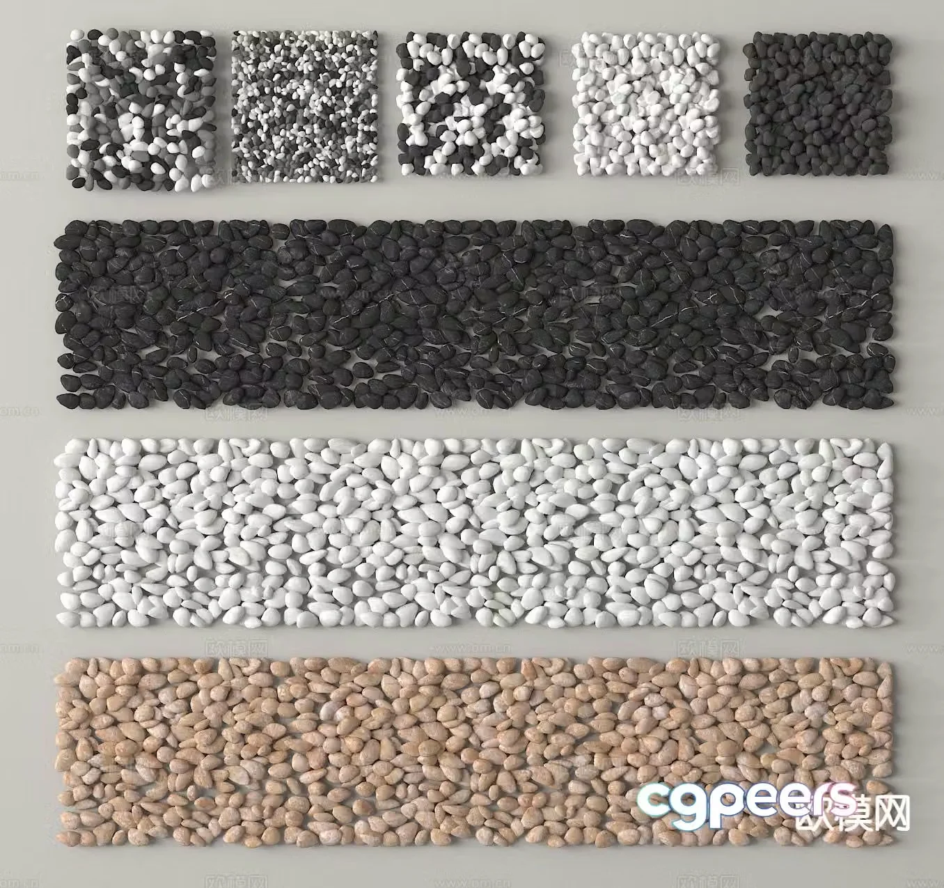 cobblestone gravel road gravel 3d model