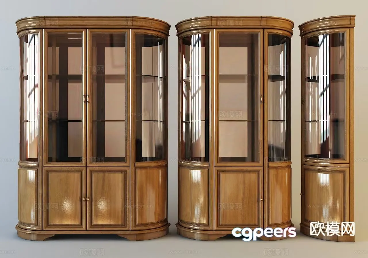 American light luxury wine cabinet 3D model