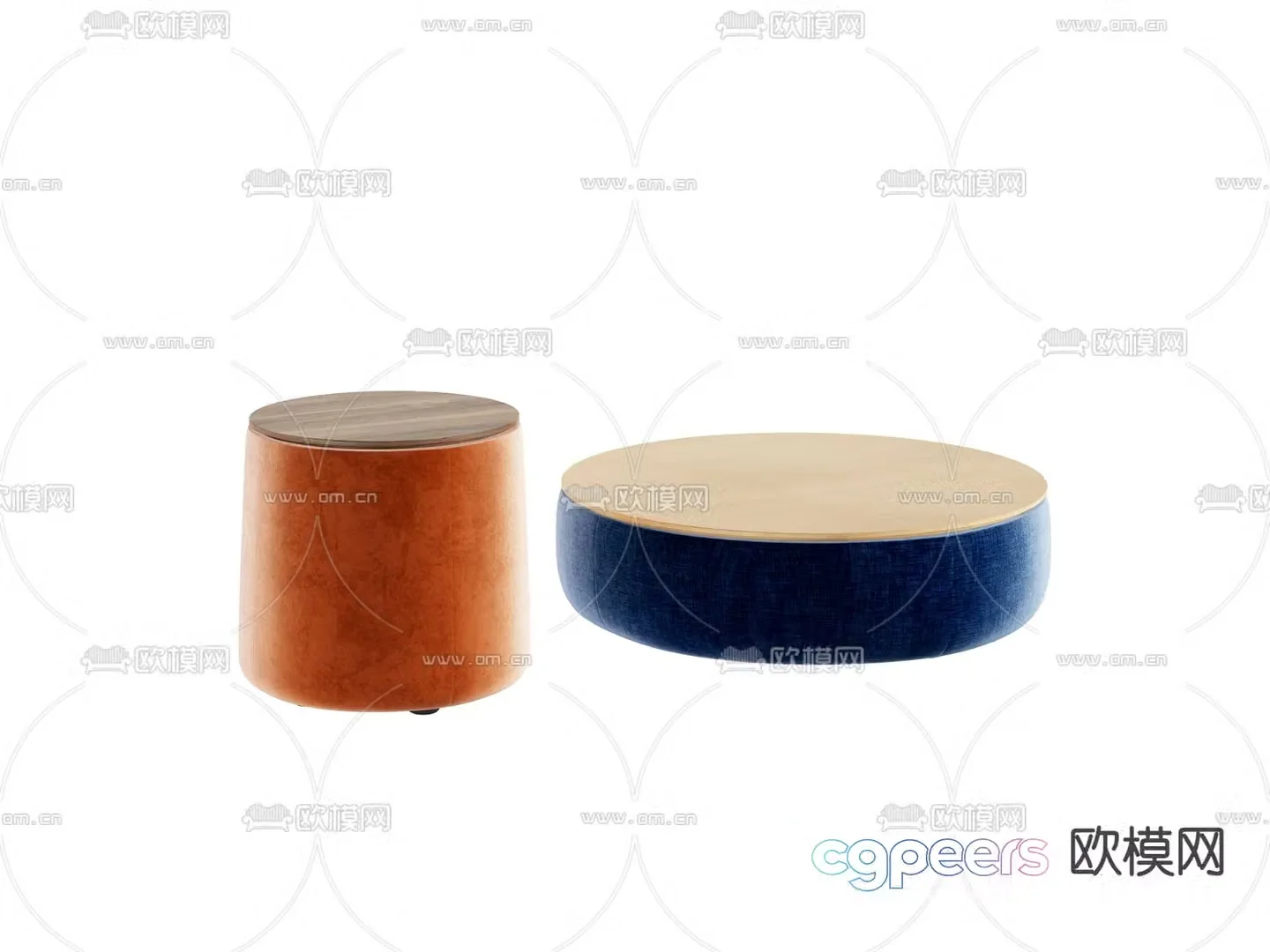 Modern sofa stool small round stool stool 3d model