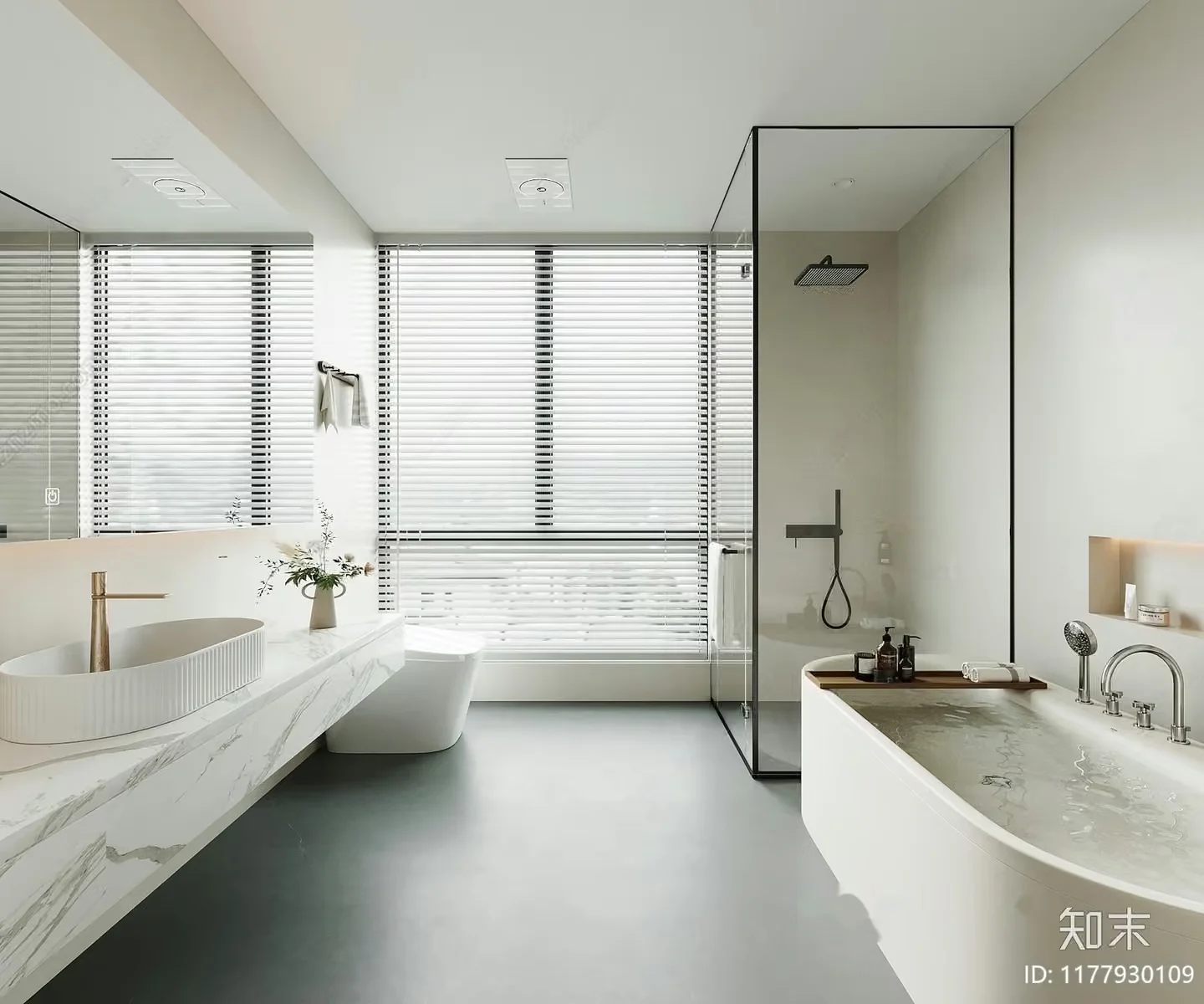 Modern Sleek Bathroom 3D Model – 15747 – VRAY Render