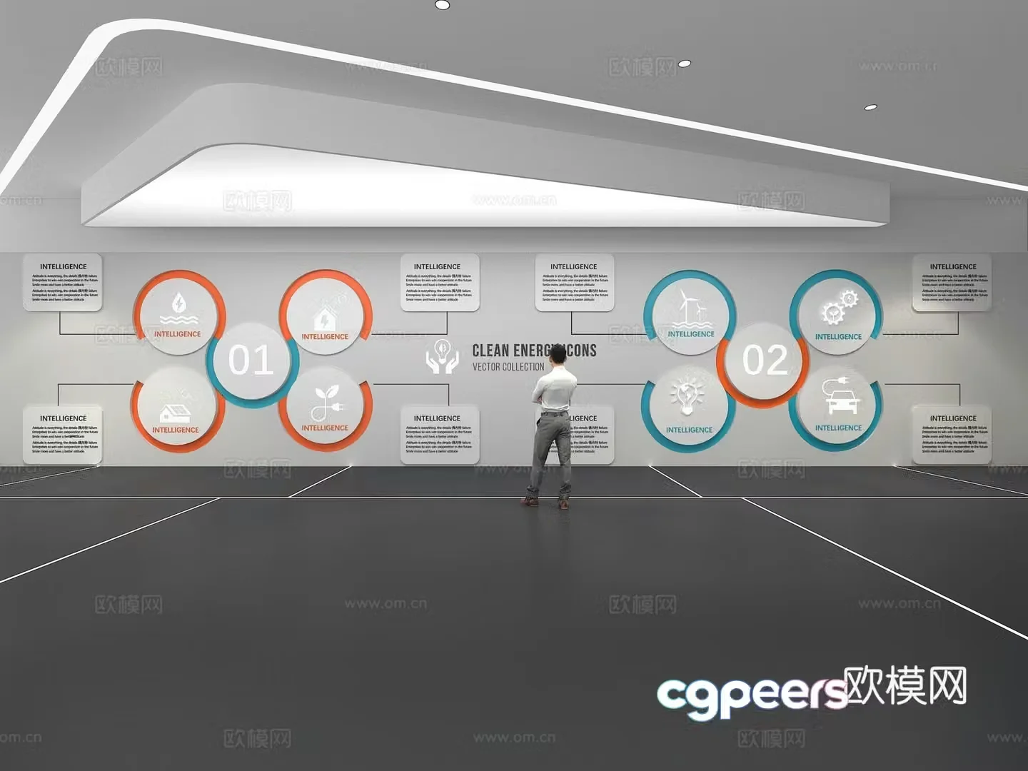 Cultural wall Corporate culture wall Education Theme wall Exhibition hall Campus culture Corridor 3D model
