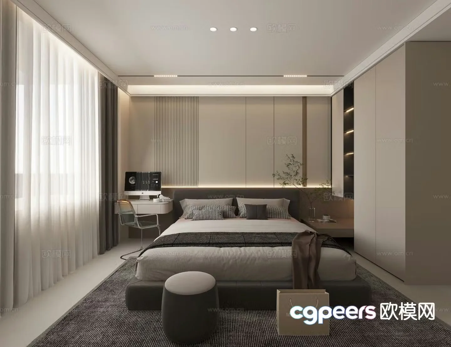 Modern bedroom second bedroom 3d model