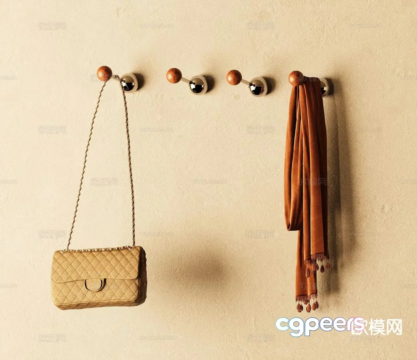 Wabi-sabi coat hook 3d model