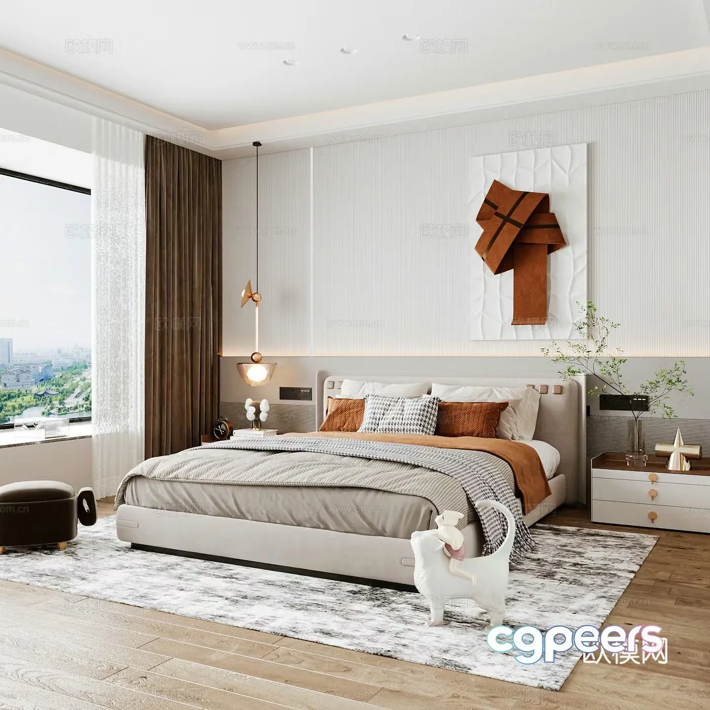 Modern home bedroom Modern bedroom Italian bedroom Simple bedroom Italian bed 3d model