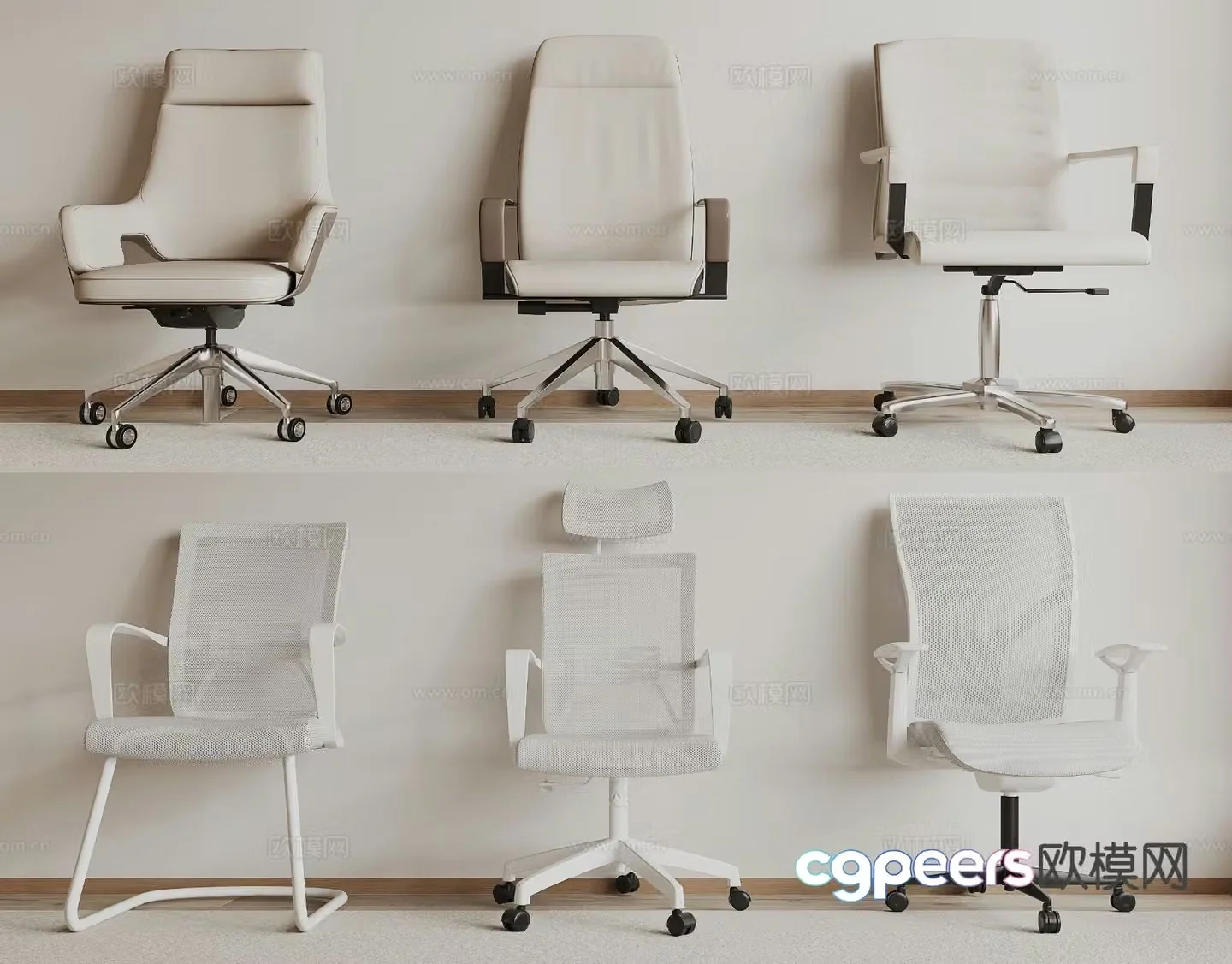 Mesh office chair shift chair staff chair 3D model