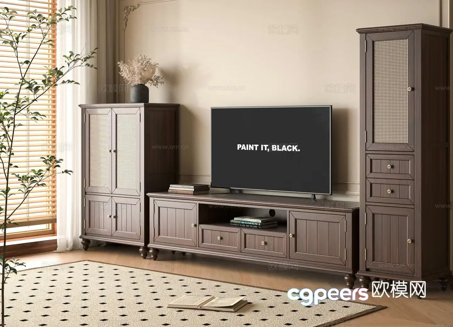 Middle-aged TV cabinet 3D model
