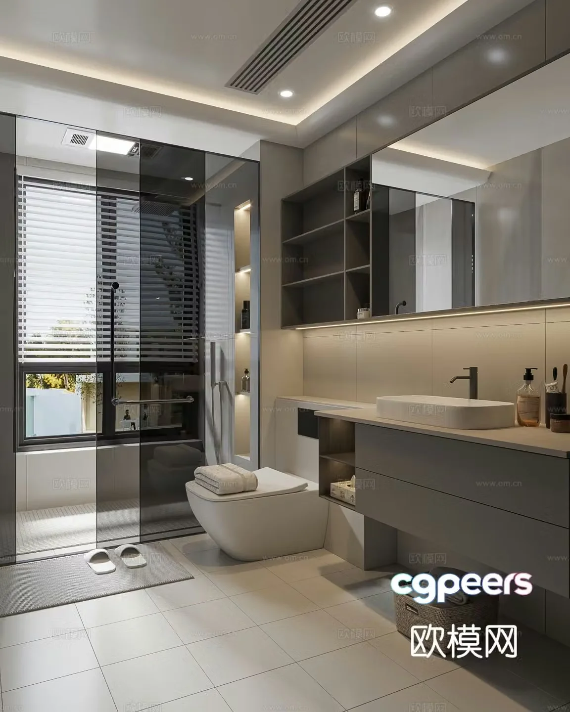 Modern bathroom bathroom 3d model