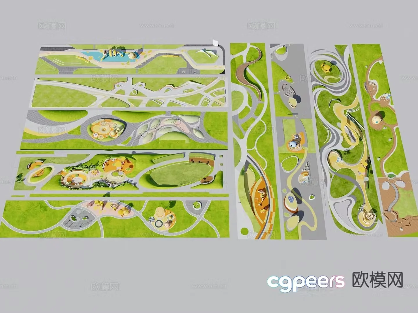 pocket park garden landscape 3d model