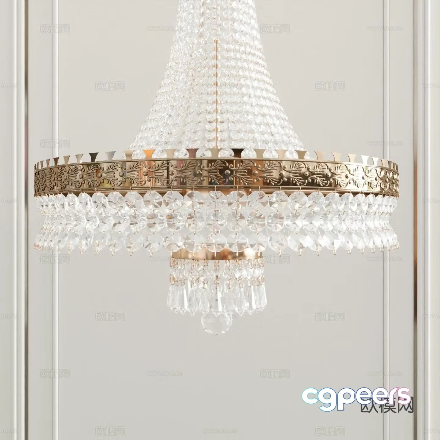 Light luxury chandelier art chandelier crystal chandelier 3d model