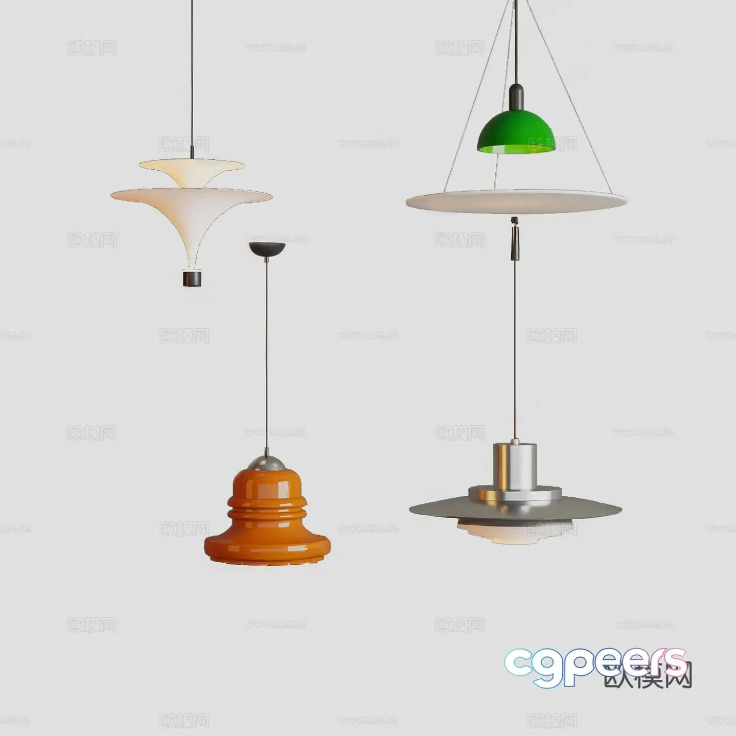 Modern medieval phlegm chandelier 3d model