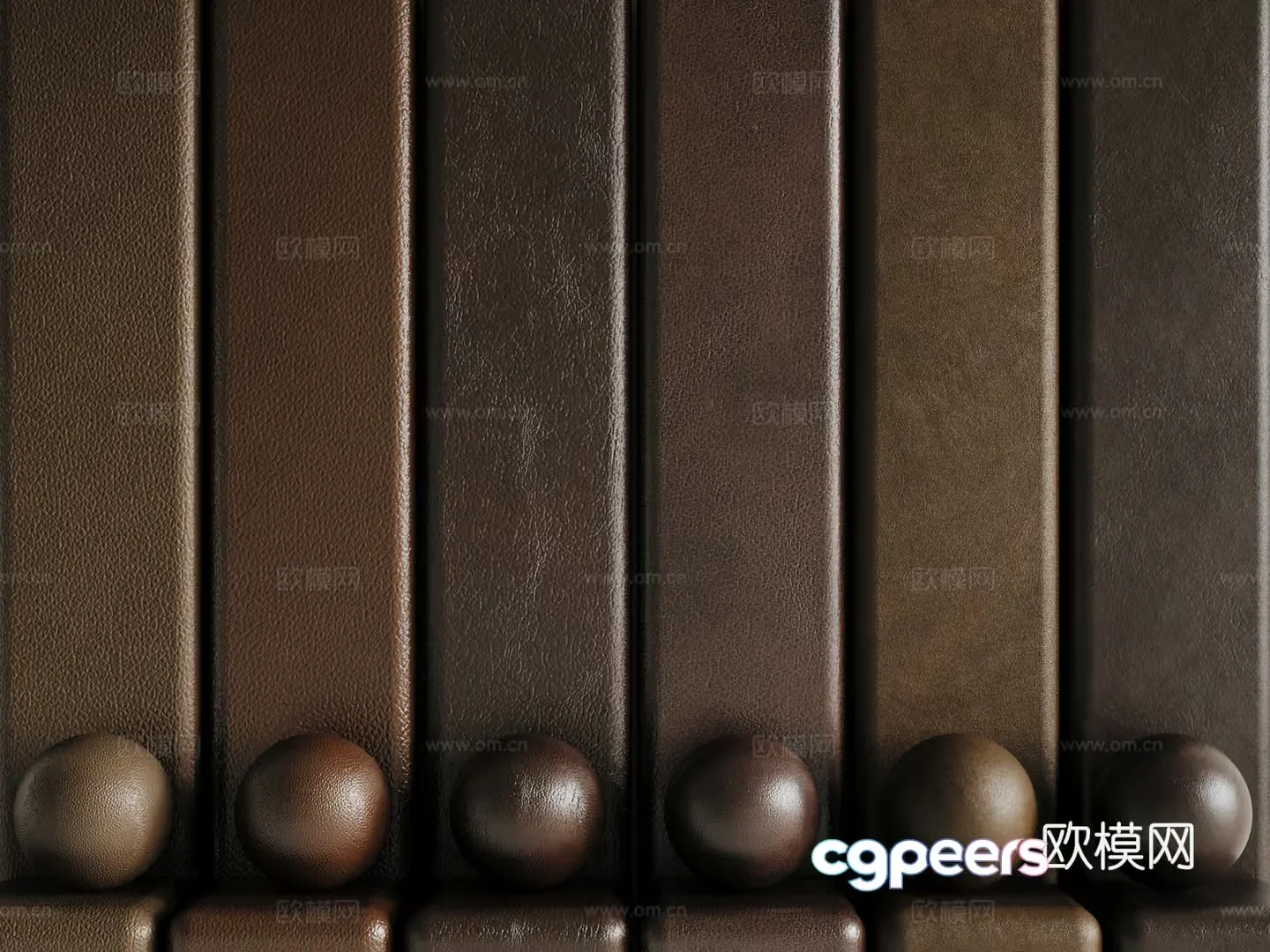 Modern Brown Leather Sofa 3D Model – 5755 – VRAY Render