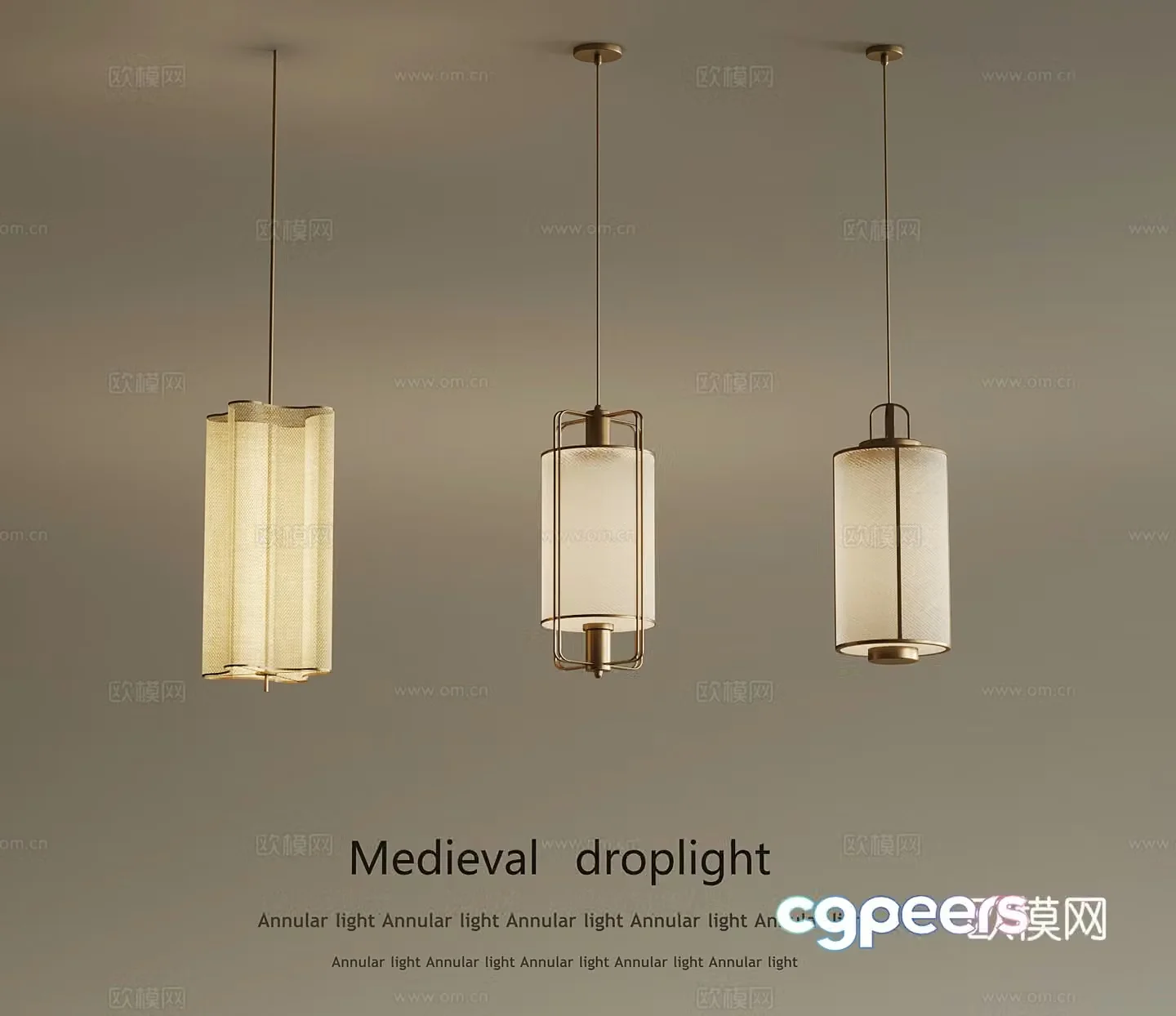 New Chinese style small chandelier 3D model