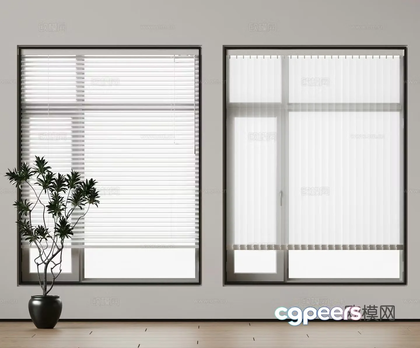 Modern Venetian blinds Roman curtains Dream curtains Curtains Honeycomb Curtains Shangri-La curtains 3D model