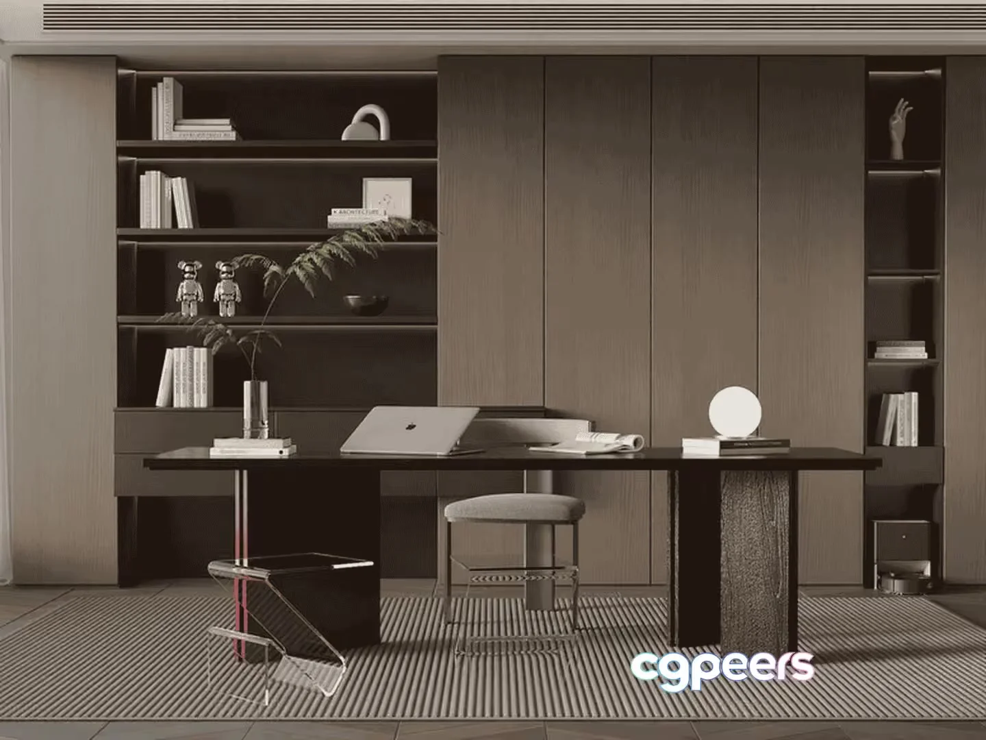 Modern Home Office 3D Model – 17614 – VRAY Render