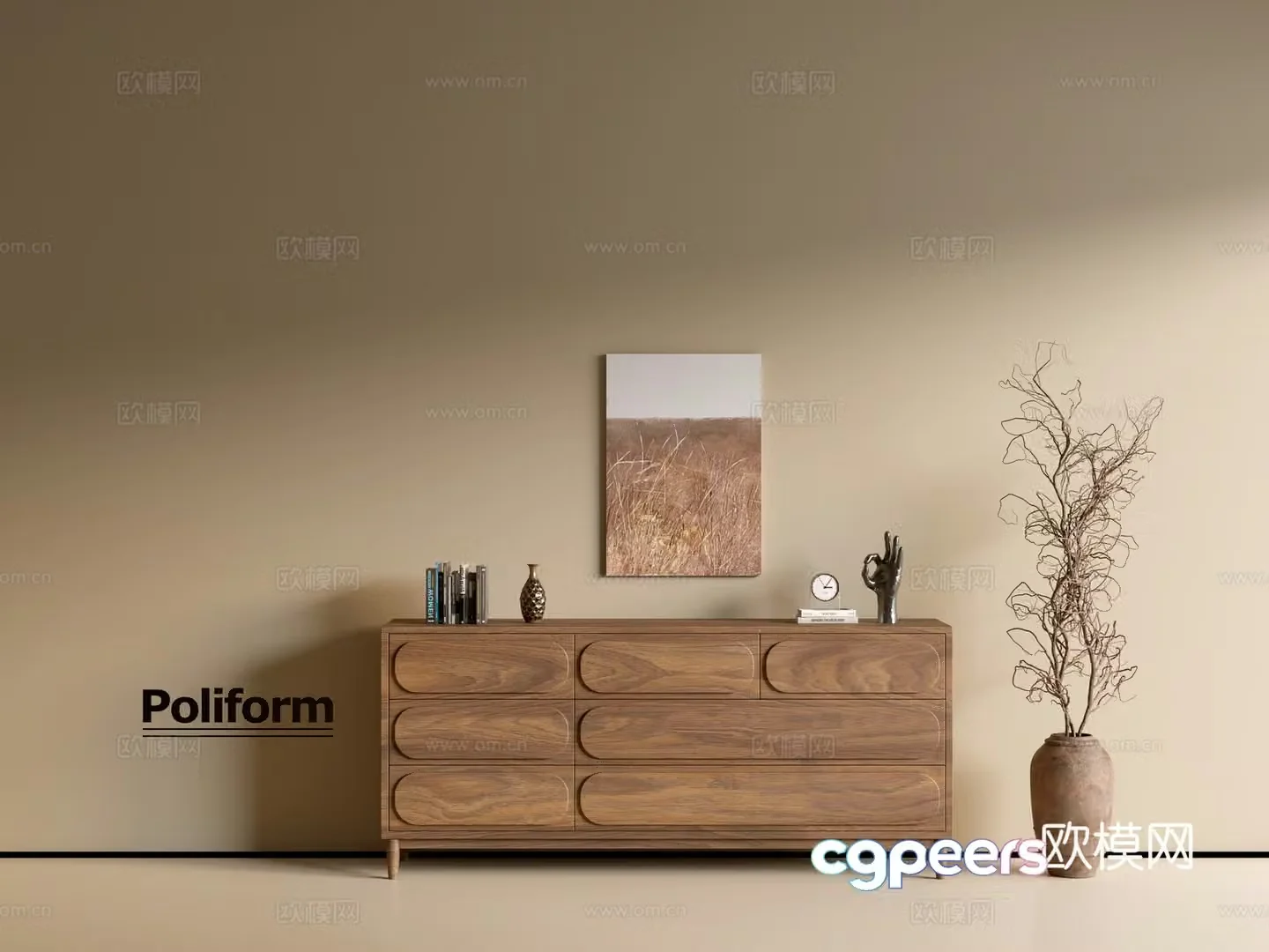 Modern wood grain cabinet ins wind minimalist wind cabinet whole cabinet sideboard balcony cabinet storage 3D model