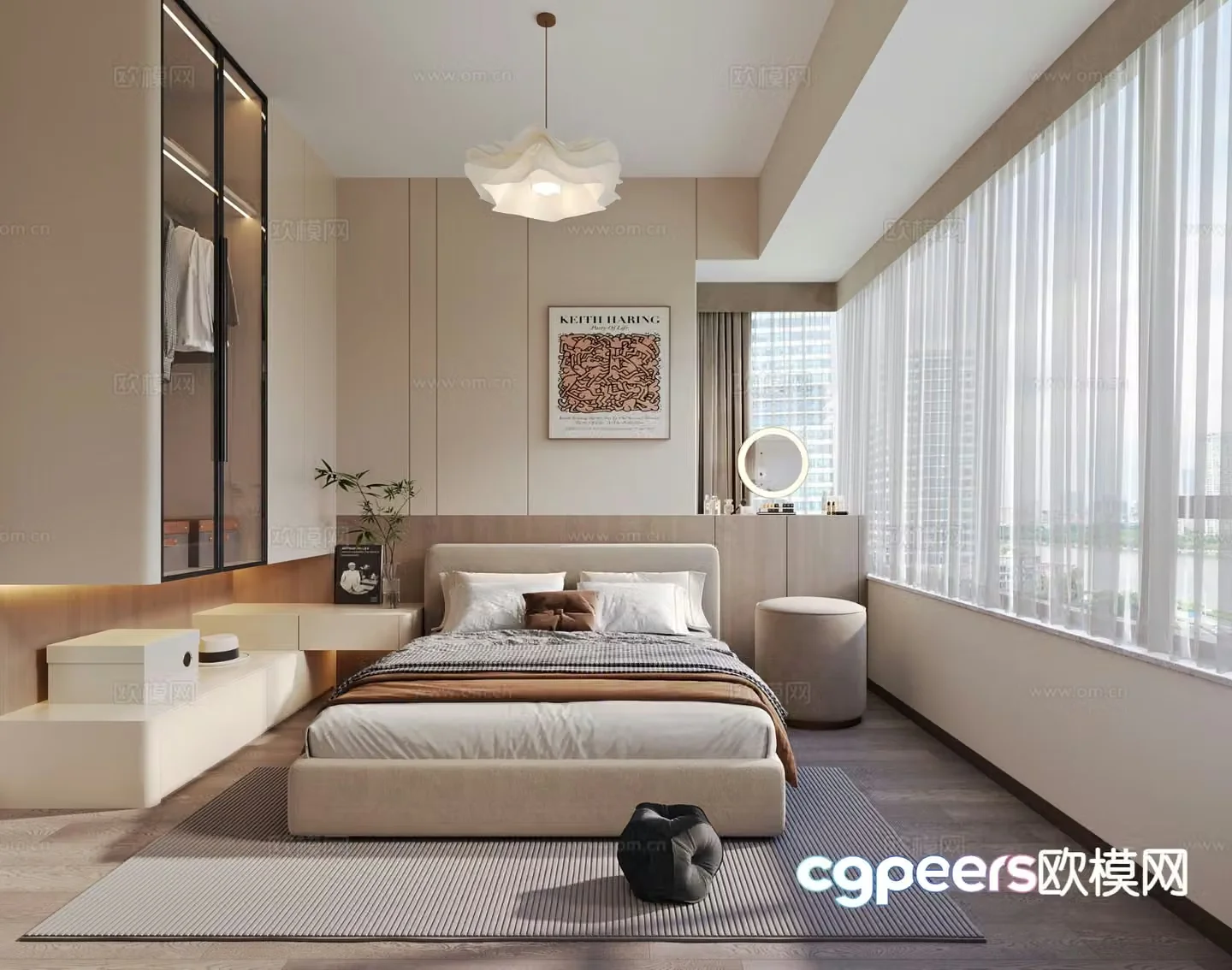 Modern bedroom master bedroom 3d model