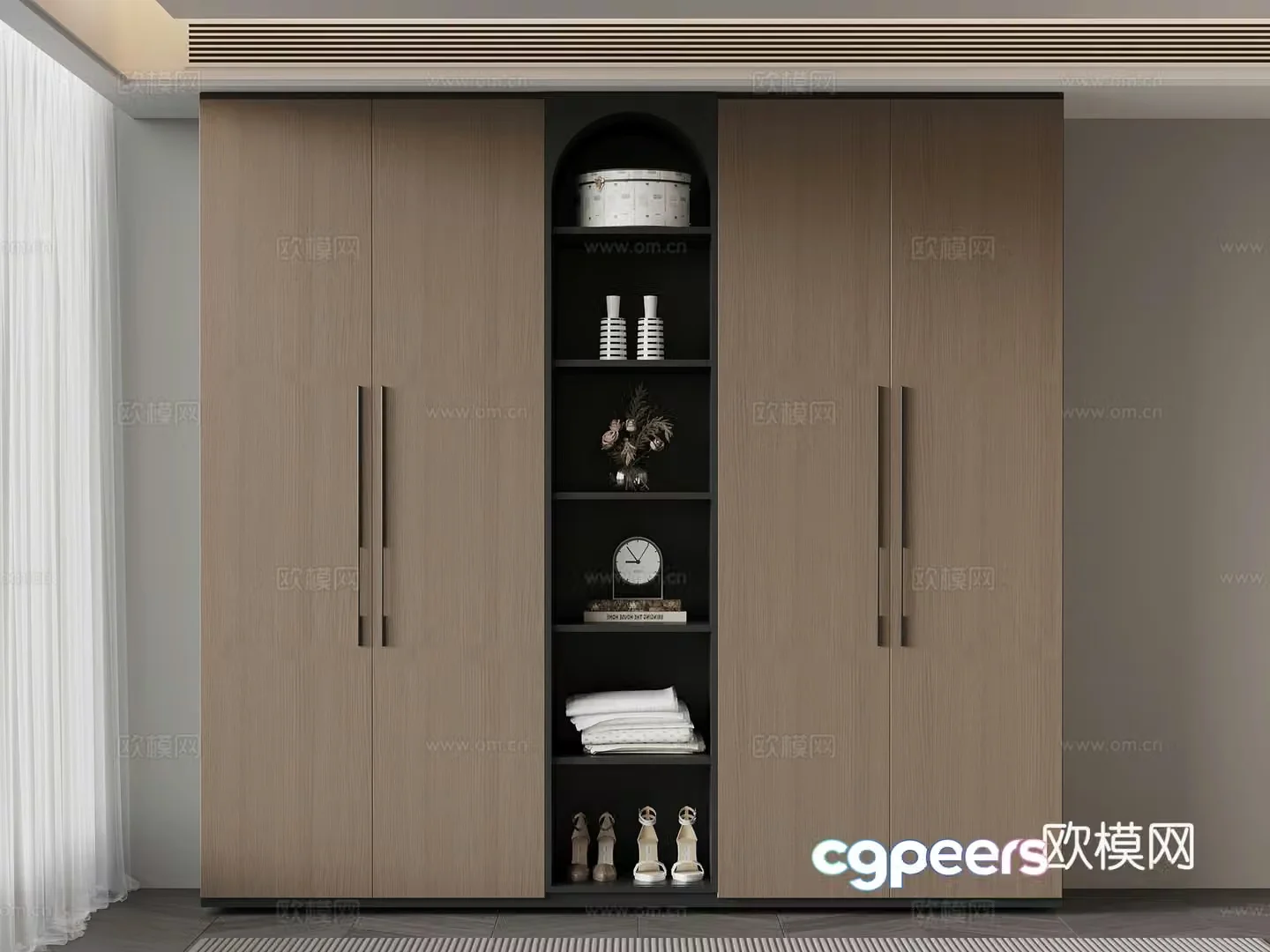 Italian cabinet wardrobe side cabinet storage cabinet 3d model
