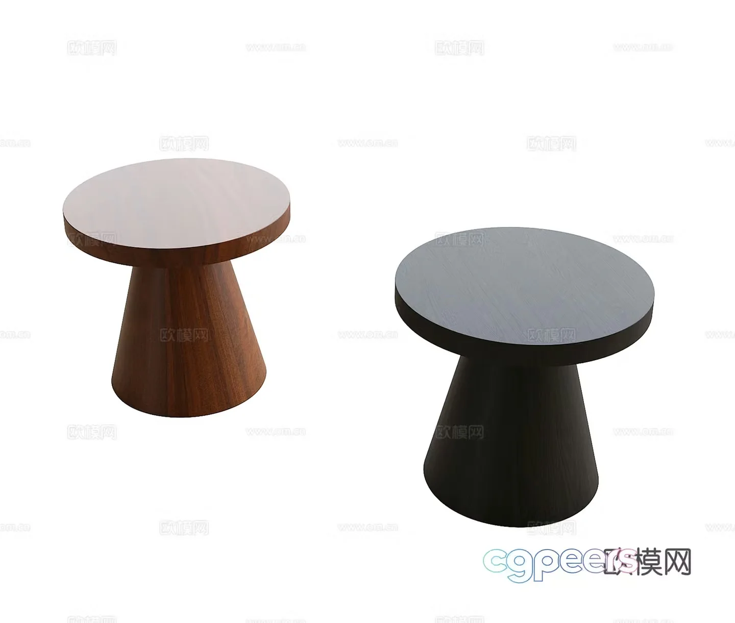 Modern side table corner table round stool 3d model