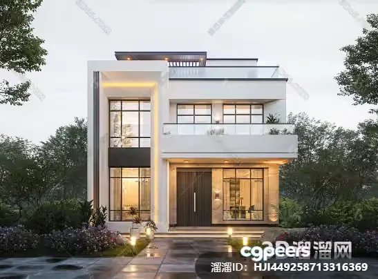 Modern White House 3D Model – 2456 – VRAY Render