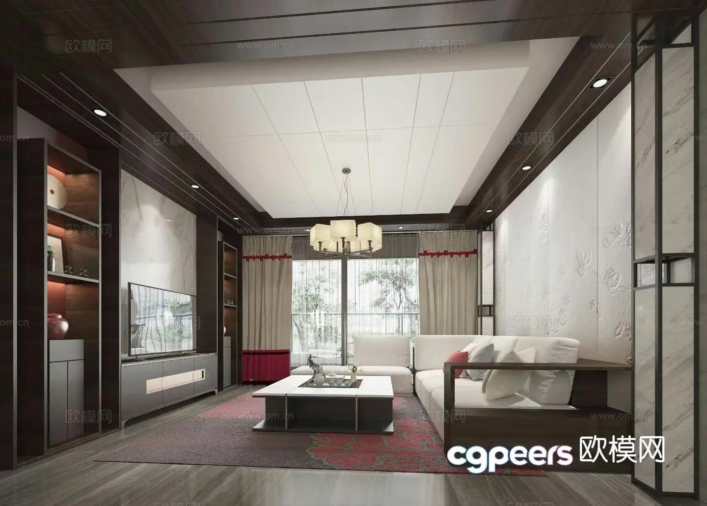 New Chinese style living room 3d model