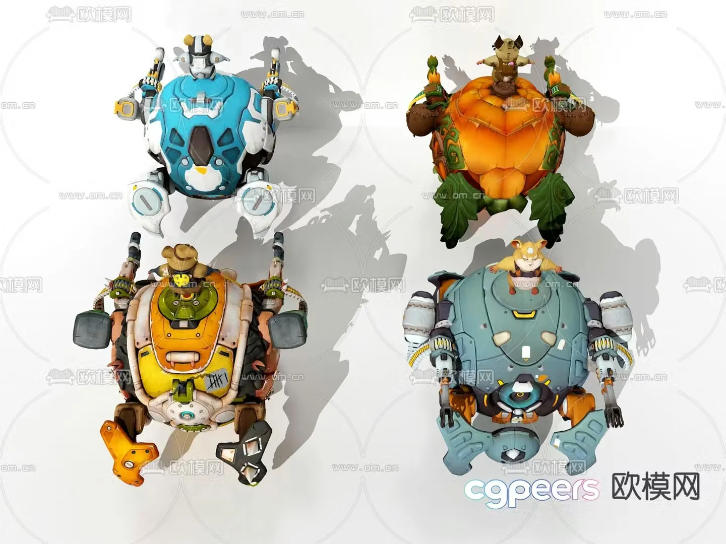 Anime game character scene 3d model