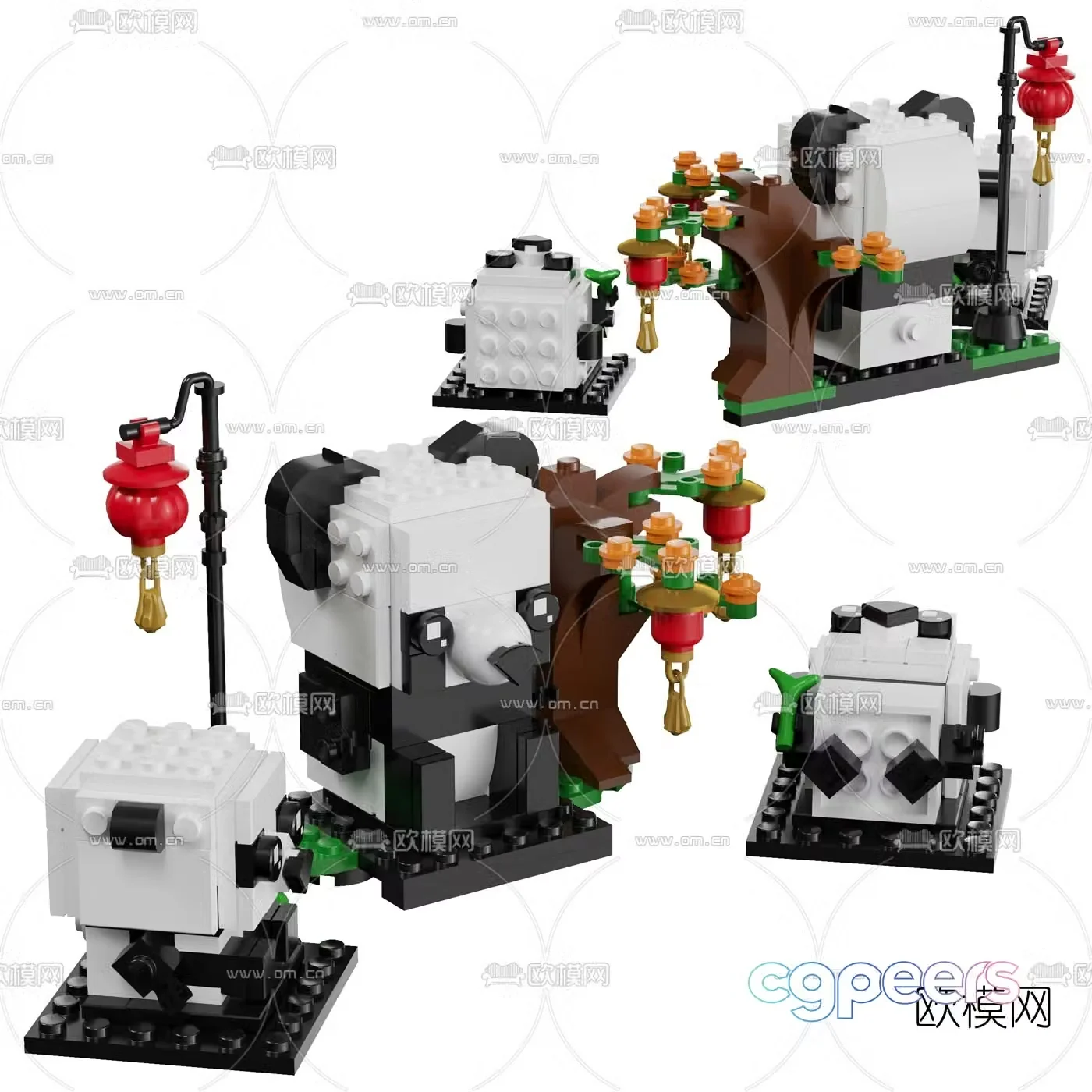 Modern panda toy 3d model