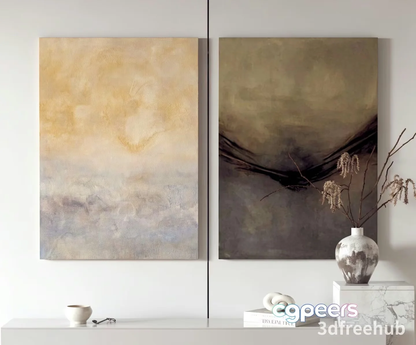 Modern Art Display 3D Model – 19871 – VRAY Render