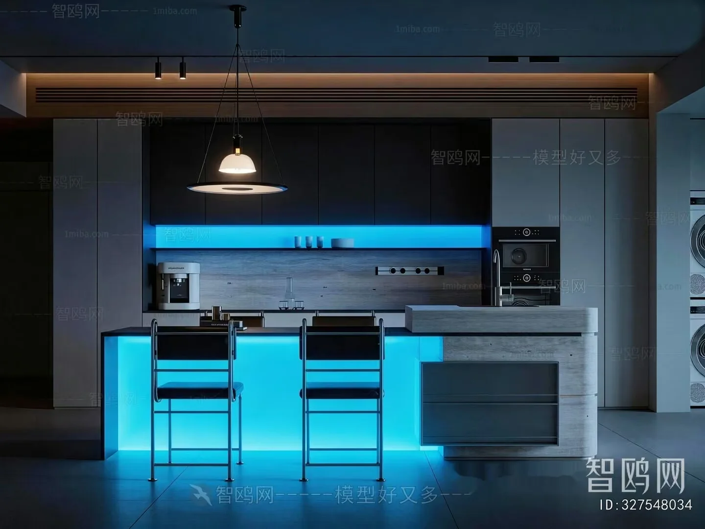 Modern Kitchen 3D Model – 21841 – VRAY Render