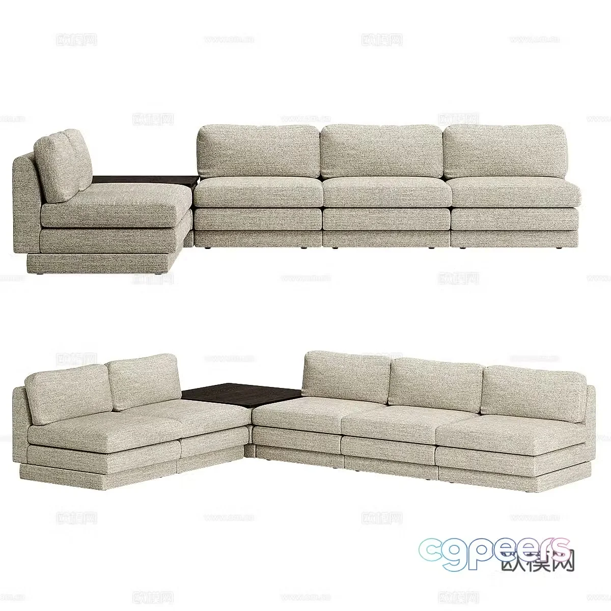 Modern simple multi-person sofa corner sofa 3d model