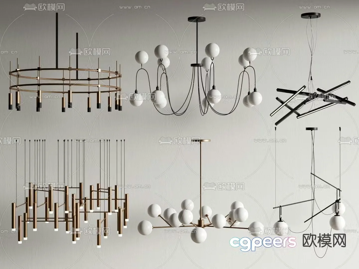Creative chandelier lobby chandelier 3d model