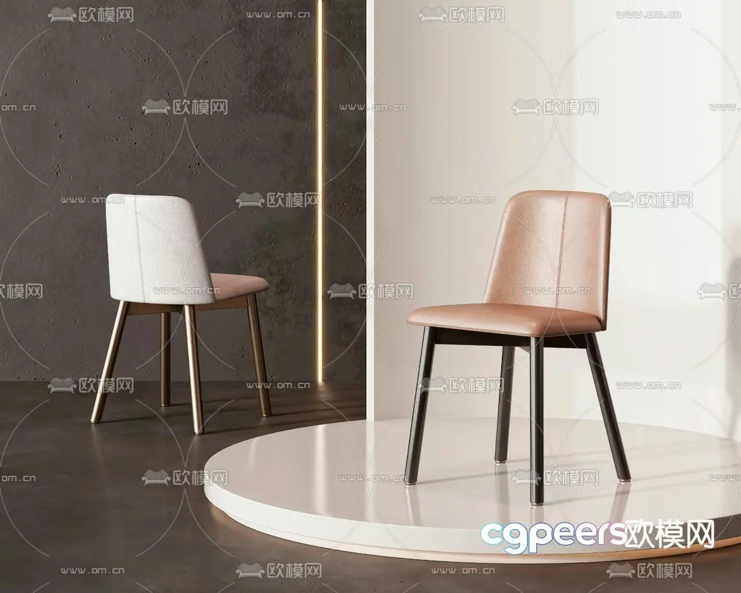 leather chair dining chair 3d model