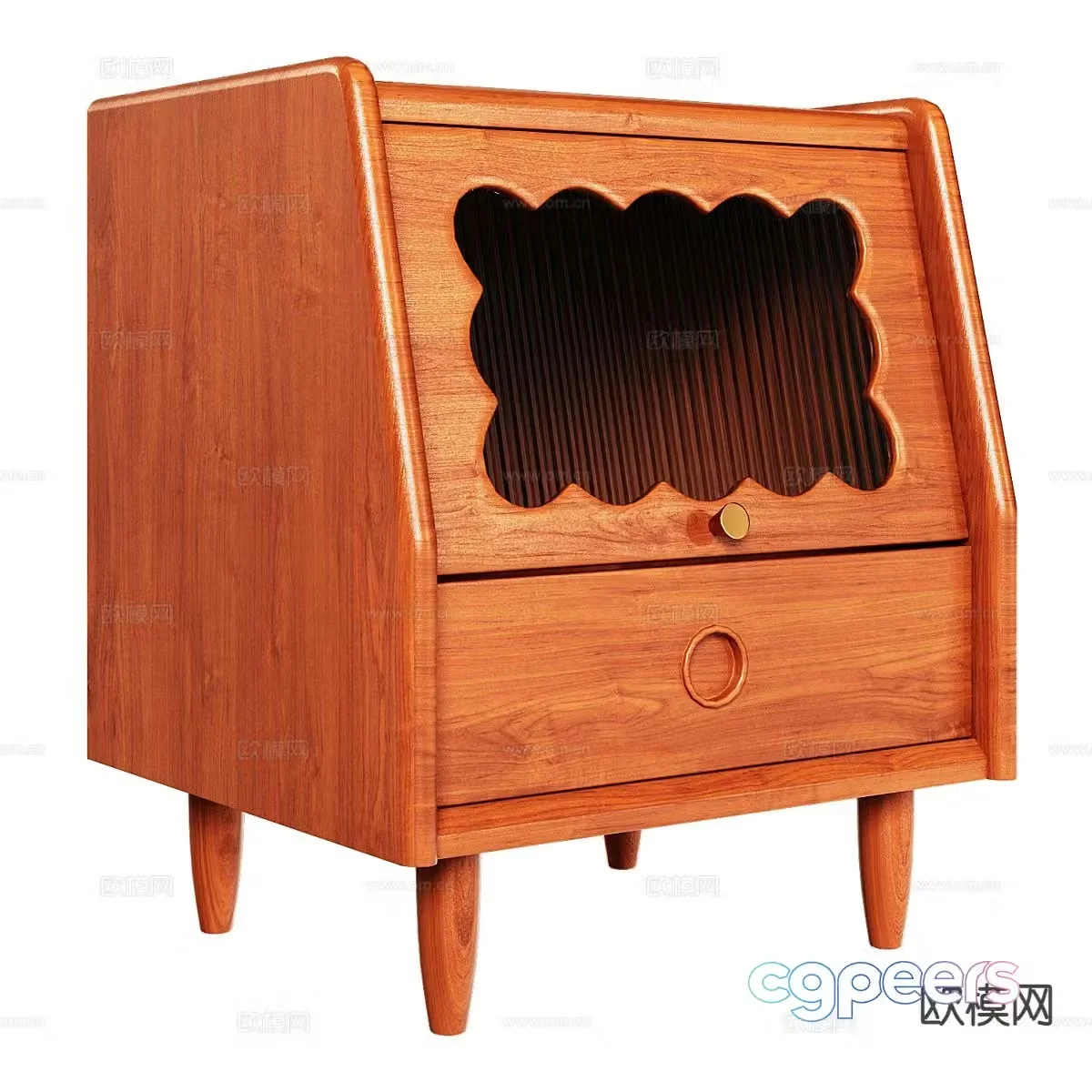 Log bedside table 3d model