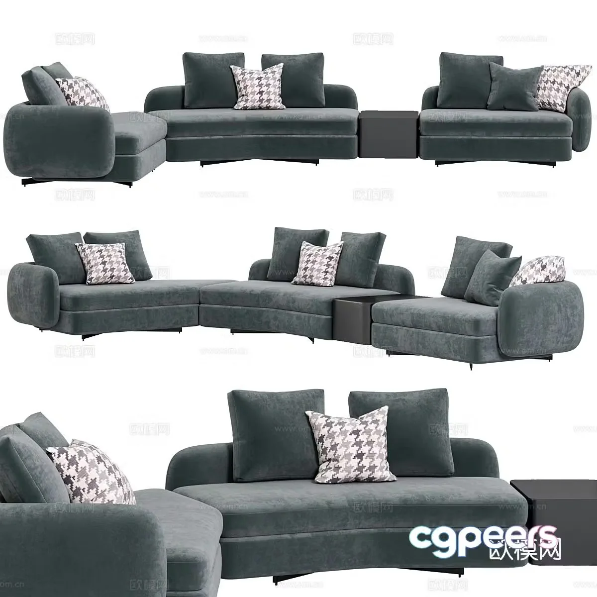 Multi-person sofa corner sofa 3d model