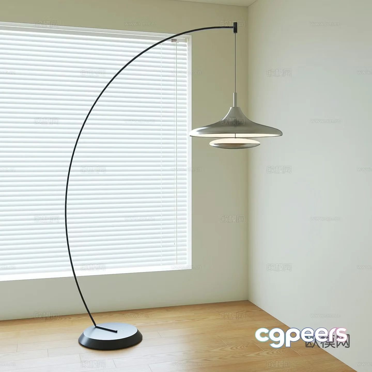Modern metal floor lamp 3d model