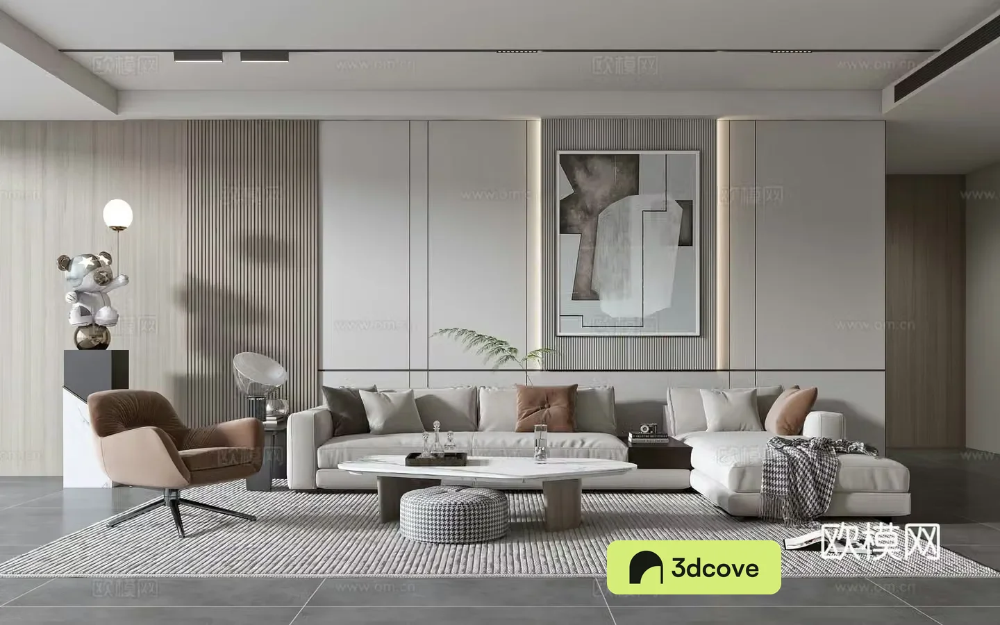 Modern living room modern sofa coffee table combination modern background wall