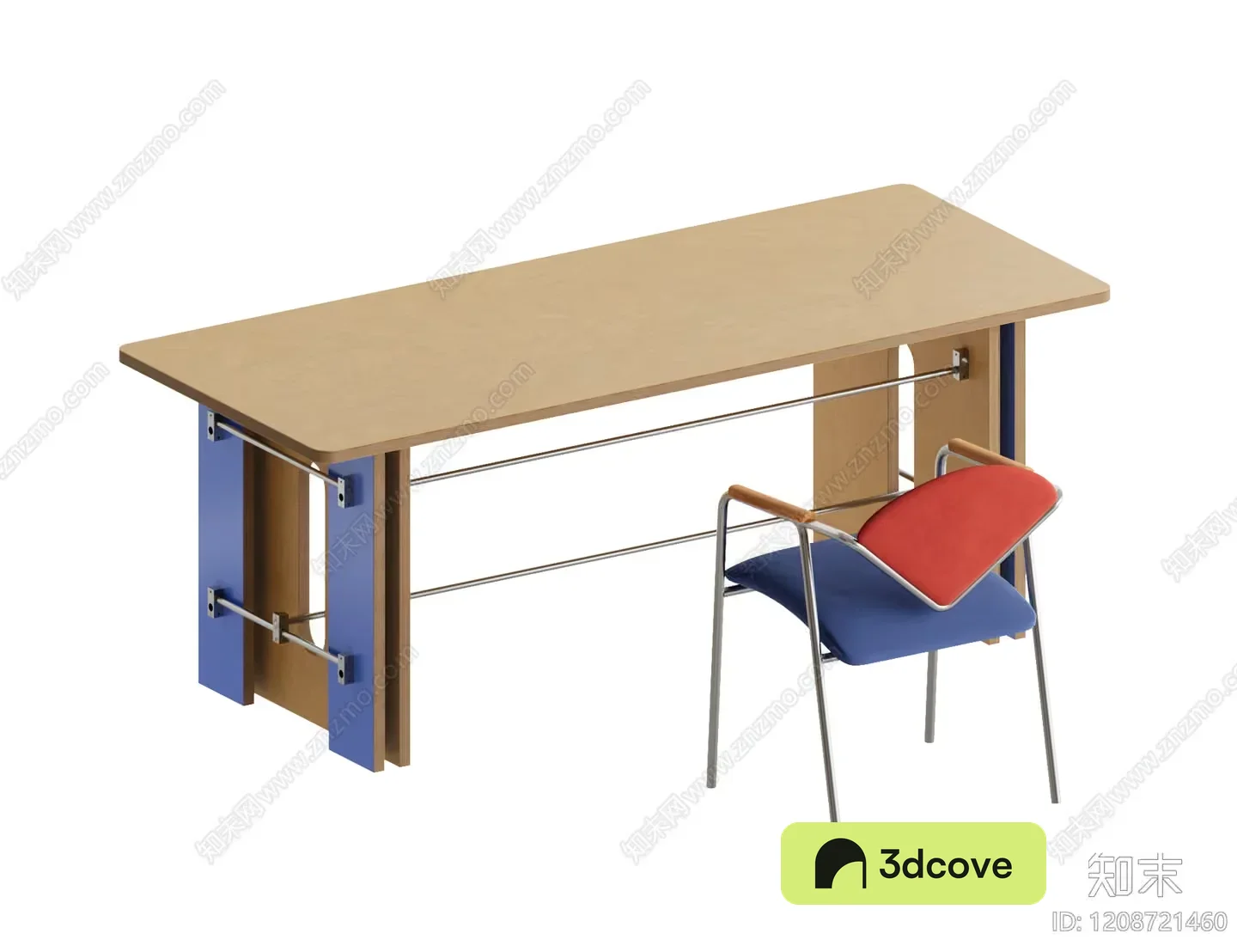 A Wooden Table With A Chair