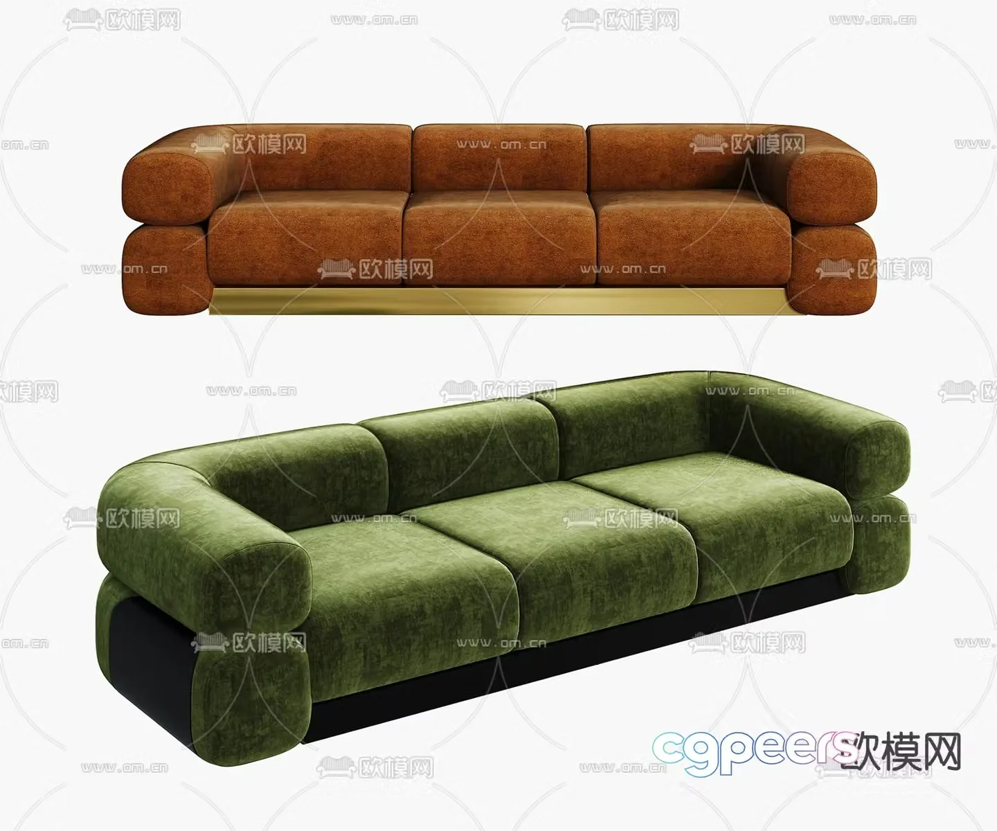 Three-person sofa Multi-person sofa Soft sofa 3D model