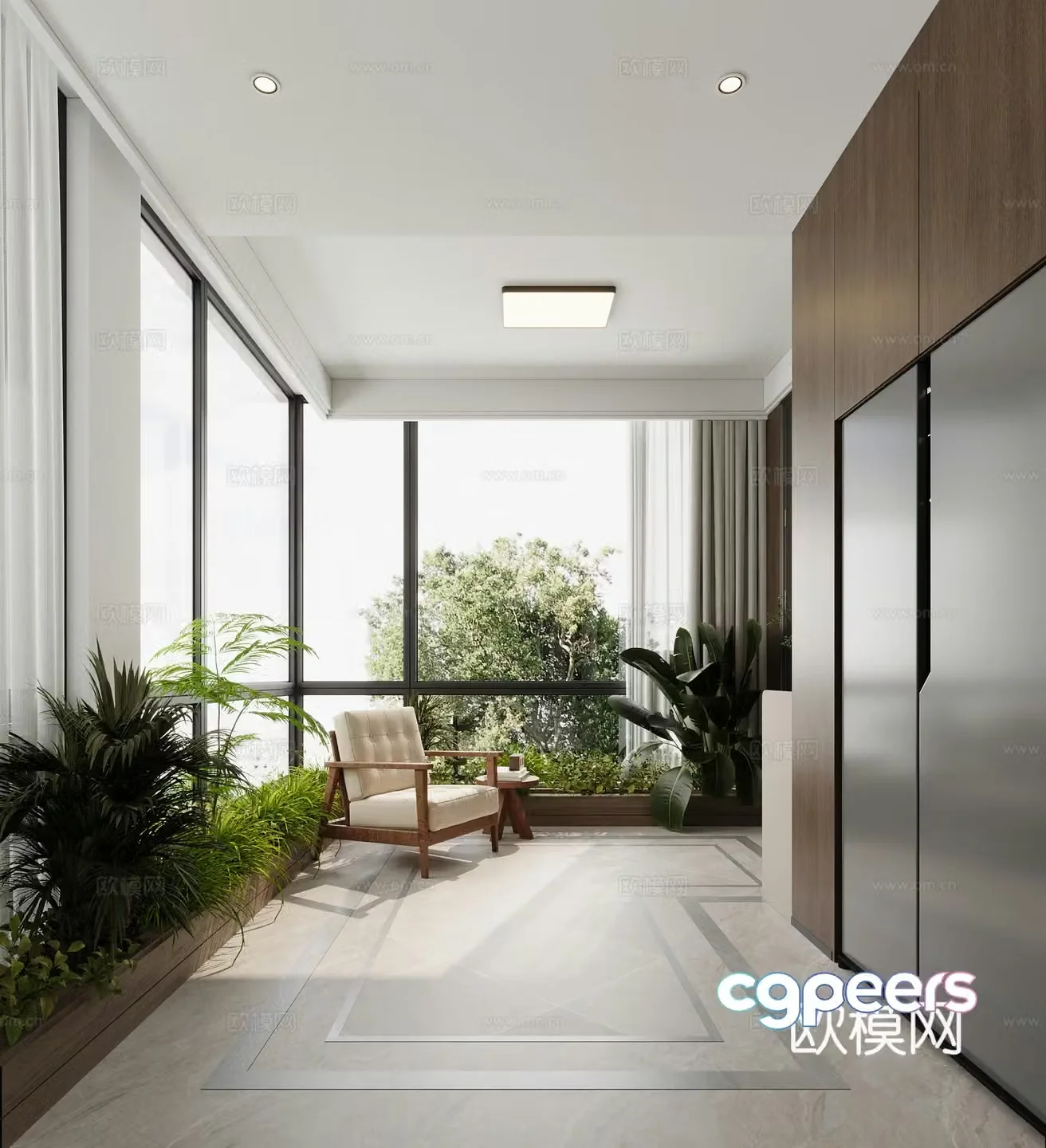 Modern balcony 3d model