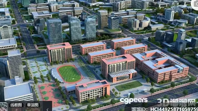3D Rendering Of A Cityscape 3D Model – 2048 – VRAY Render