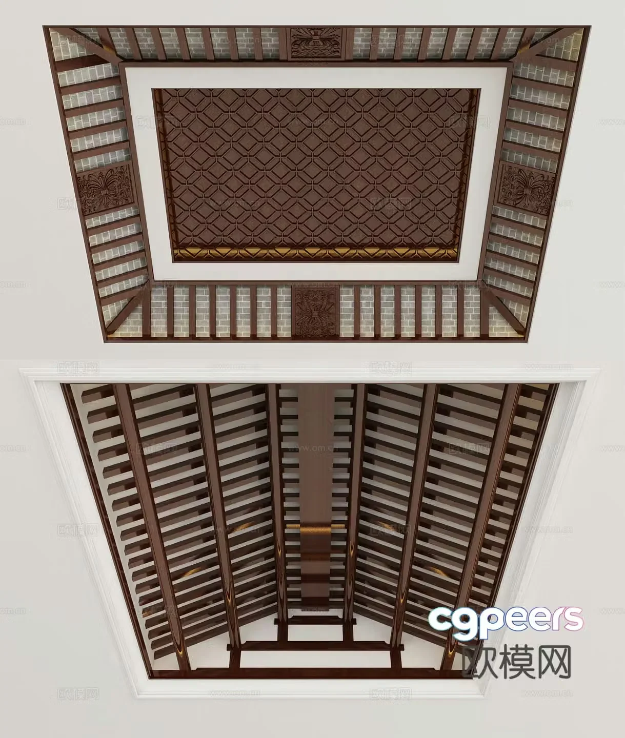New Chinese style ceiling 3D model